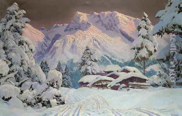 Hocheisgruppe, Austria Oil Painting - Alwin Arnegger