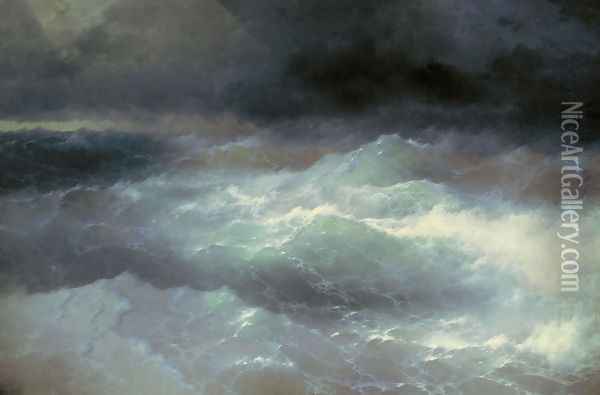 Between Waves Oil Painting - Ivan Konstantinovich Aivazovsky