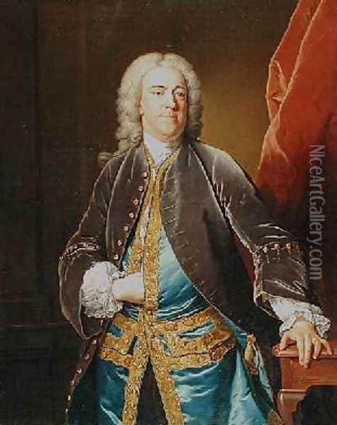 The Right Honourable Stephen Poyntz of Midgeham Berkshire 1740 Oil Painting - Jean Baptiste van Loo
