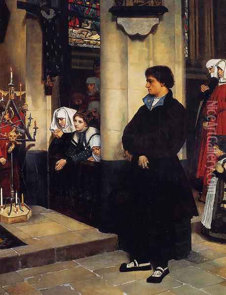 During the Service (or Martin Luther's Doubts) Oil Painting - James Jacques Joseph Tissot