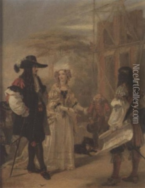 Discussing The Plans Oil Painting - Edward Matthew Ward