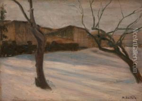 Alberi Nella Neve Oil Painting - Mario Bertola