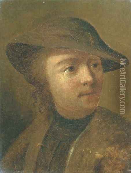 A peasant with a brown hat Oil Painting - David The Younger Teniers