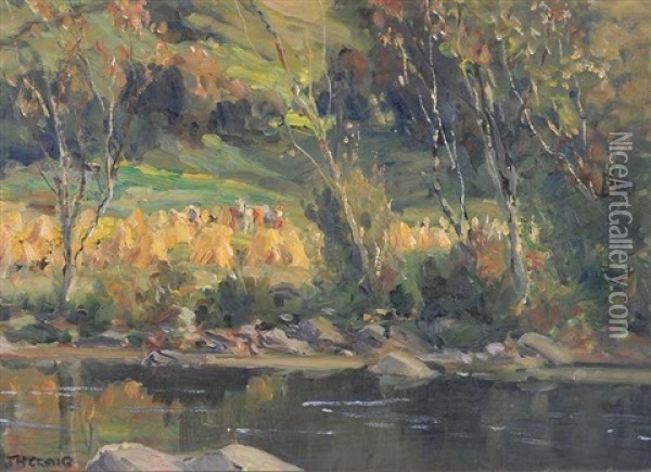 Harvest Time, Glendun Oil Painting - James Humbert Craig