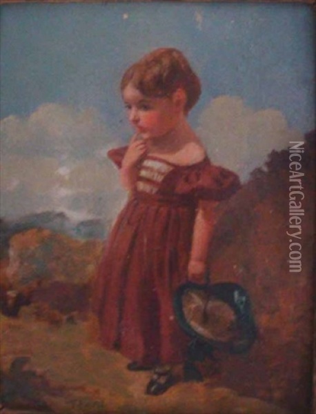 Little Girl In A Red Dress Oil Painting - Thomas Faed