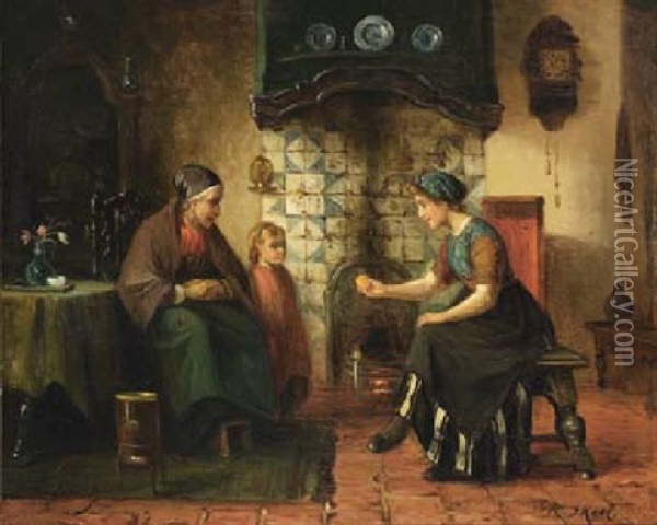 The Treat Oil Painting - Sipke (Cornelis) Kool