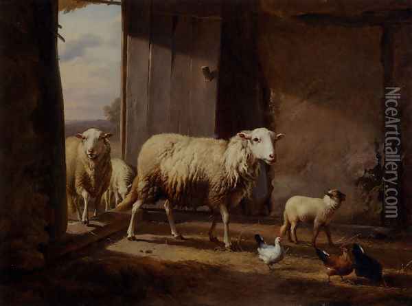 Sheep Returning From Pasture Oil Painting - Eugene Verboeckhoven
