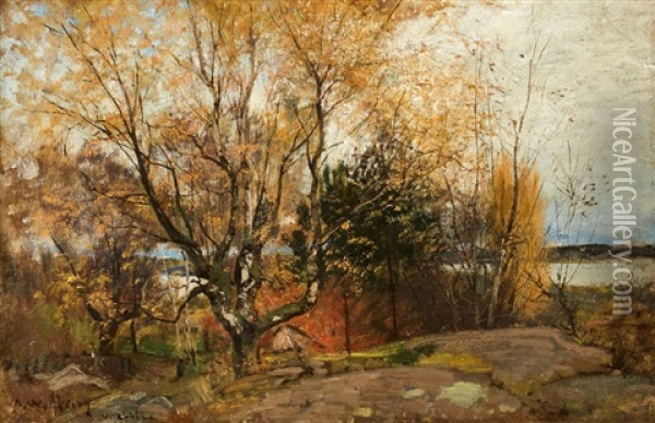Hostlandskap, Waxholm Oil Painting - Alfred Wahlberg