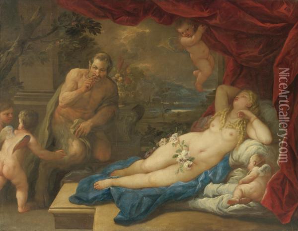 Jupiter And Antiope Oil Painting - Luca Giordano