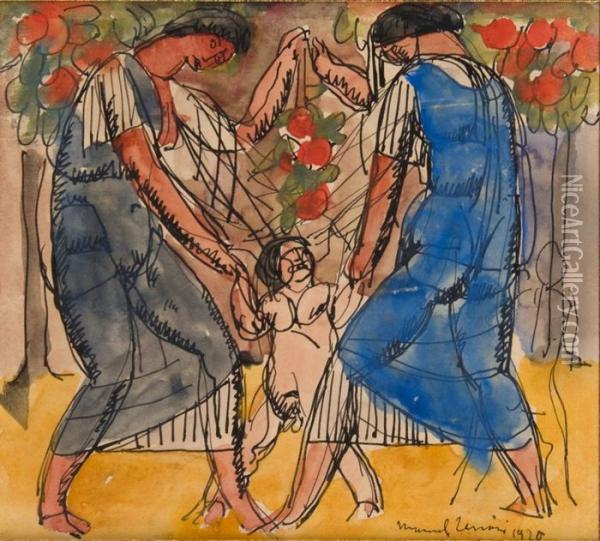 Pas De Danse Au Printemps Oil Painting - Jules Oury, Dit Marcel-Lenoir