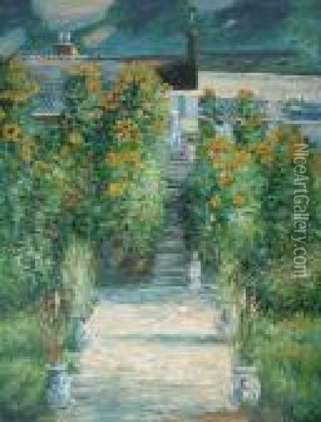 Artist's Garden At Vetheuil Oil Painting - Claude Oscar Monet