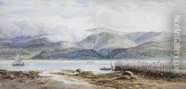 View Of Beaumaris From Aber, Wales Oil Painting - John Mogford