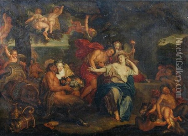 Bacchus And Ariadne On Naxos Oil Painting - Antoine Coypel