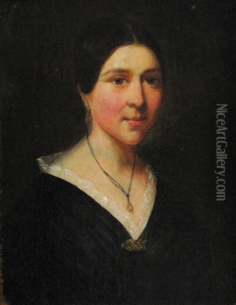 Woman Portrait Oil Painting - Barbu Iscovescu