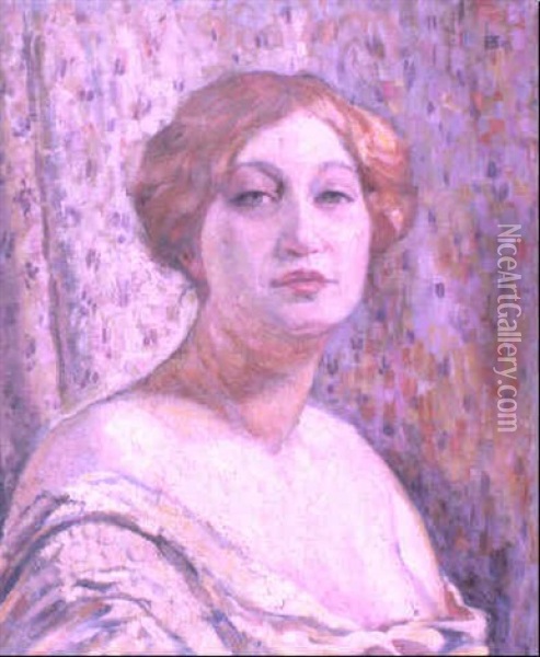 Portrait De Femme Oil Painting - Theo van Rysselberghe