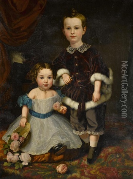 The Henderson Children Oil Painting - Charles Christian Nahl