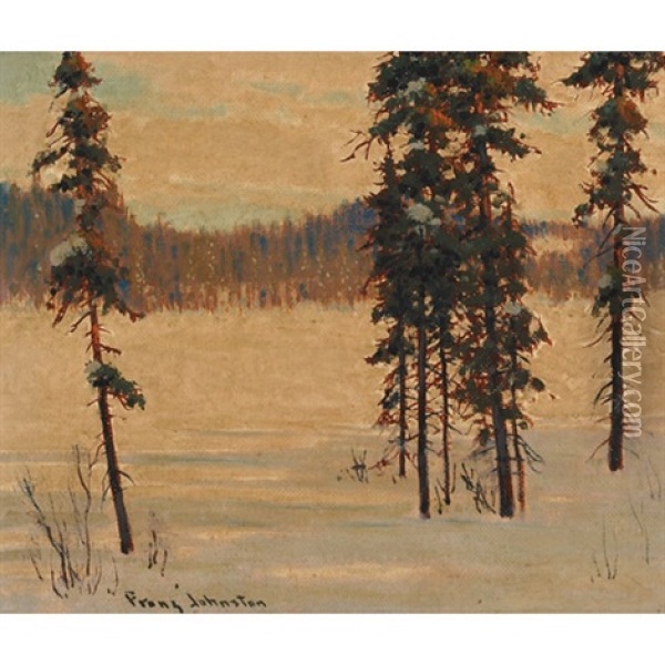 Onoman Lake, Northern Ont. Oil Painting - Francis Hans Johnston