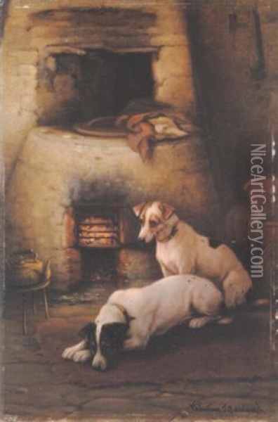 By The Hearth Oil Painting - Valentine Thomas Garland