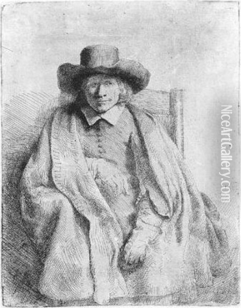 Clement De Jonghe, Printseller (b., Holl.272; H.251; Bb.51-c) Oil Painting - Rembrandt Van Rijn