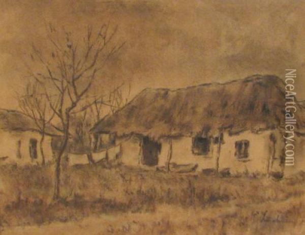 Houses In The Country Oil Painting - Stefan Luchian