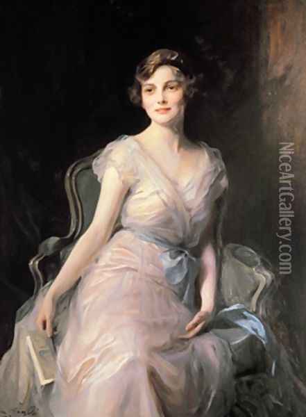 Portrait of Miss Leicester Warren 2 Oil Painting - Philip Alexius De Laszlo