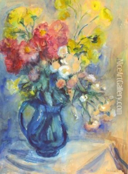Vase Of Flowers Oil Painting - Georges Kars