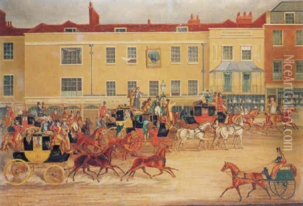 North Country Mails The Peacock, Islington Oil Painting - James Pollard