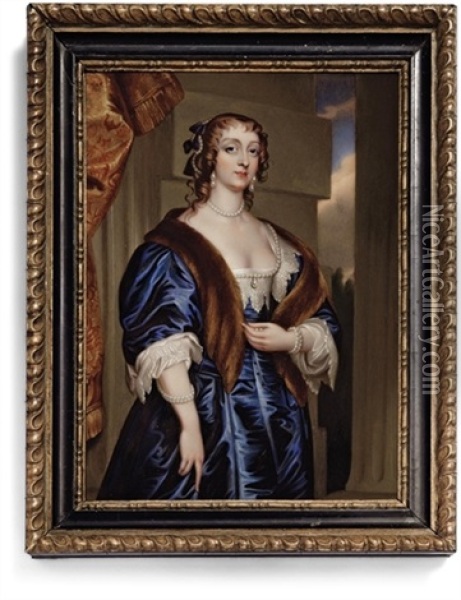 Lady Margaret Feilding, Duchess Of Hamilton (after Sir Anthony Van Dyck) Oil Painting - Henry-Pierce Bone
