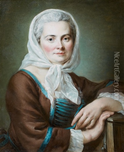 Jeune Femme En Costume De Savoyarde Oil Painting - Hubert Drouais