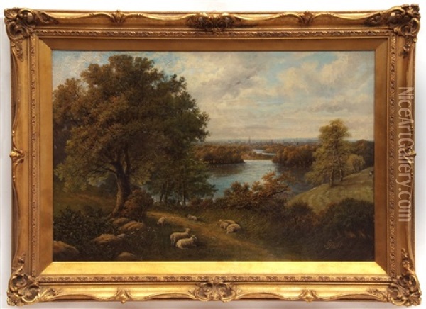 Oxford From Iffley Oil Painting - Samuel Joseph Clark