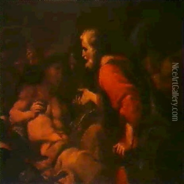 Szene Aus Der Griechischen Oder Romischen Geschichte Oil Painting - Antonio Molinari
