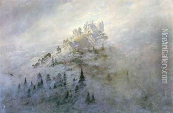 Morning fog in mountains Oil Painting - Caspar David Friedrich