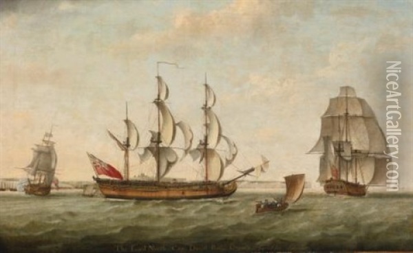 The Lord North, Seen From Three Positions Oil Painting - Thomas Luny