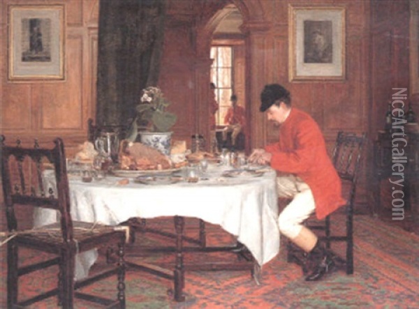 The Hunt Breakfast Oil Painting - Edith Hayllar