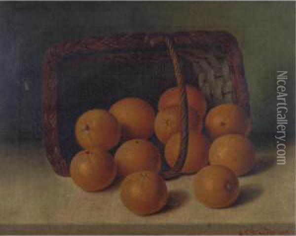 A Basket Of Oranges Oil Painting - Austin C. Wooster