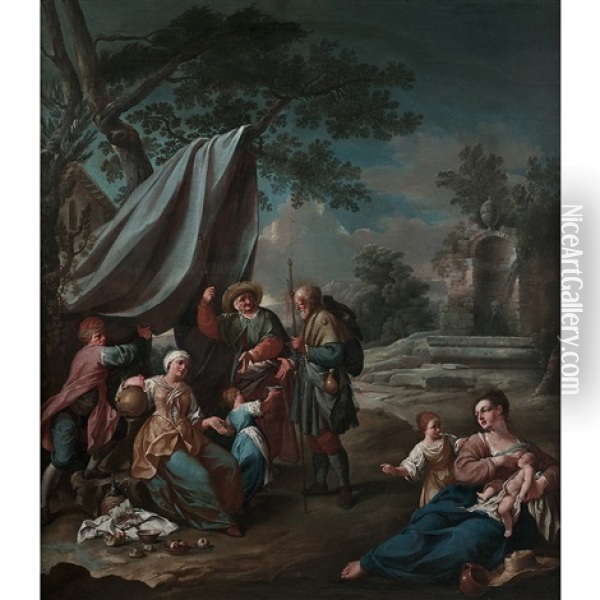 Les Pelerins De Saint Jacques Oil Painting - Pietro Fabris
