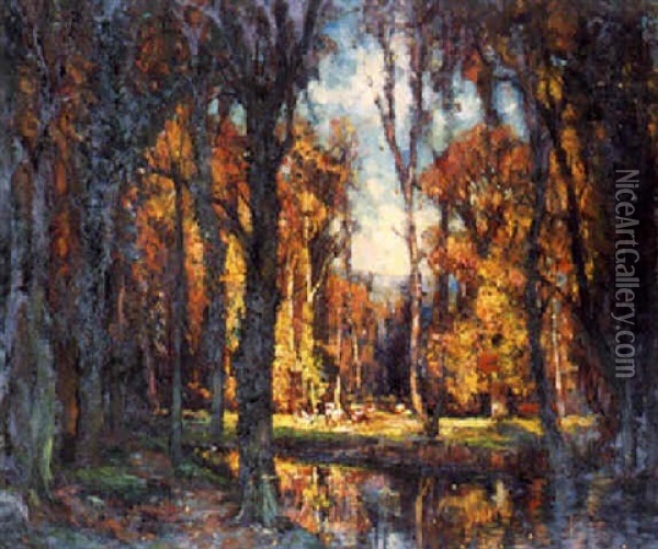 Autumn In Surrey Oil Painting - Garstin Cox
