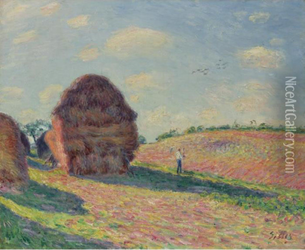 Les Meules Oil Painting - Alfred Sisley
