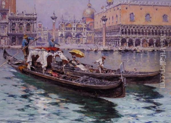 Ansicht Von Venedig Oil Painting - Franz Richard Unterberger