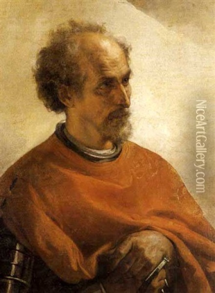 Figura Di Condottiero Rinascimentale Oil Painting - Cherubino Cornienti