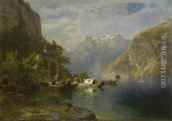 Bei Der Tell-kapelle Am Ufer Des Vierwaldstattersees Oil Painting - Josef Wopfner