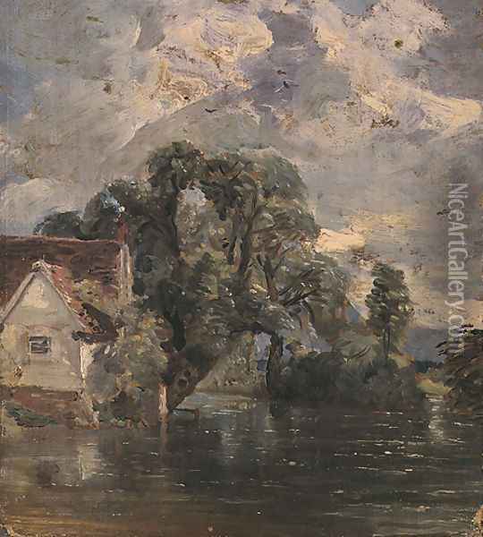 Willy Lot's Cottage, near Flatford Mill Oil Painting - John Constable