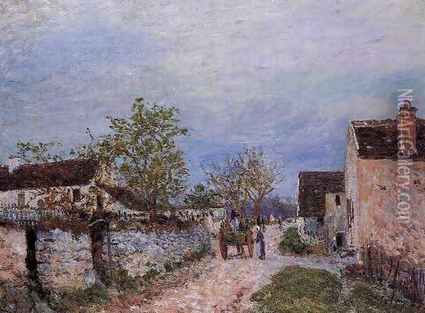 Street in Veneux Oil Painting - Alfred Sisley