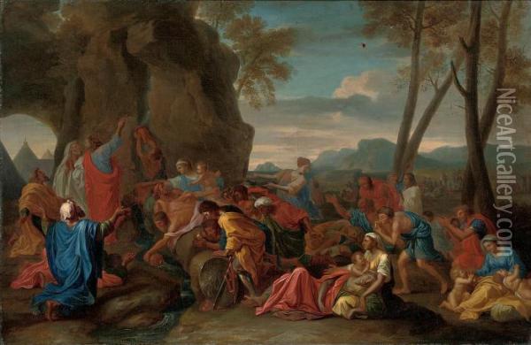 Moses Striking The Rock Oil Painting - Nicolas Poussin