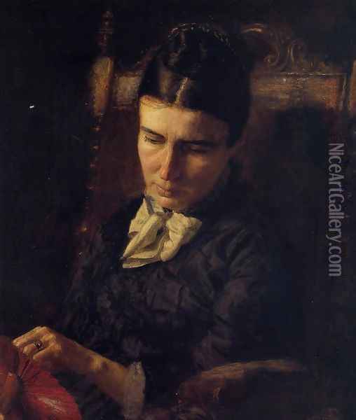 Portrait of Sarah Ward Brinton Oil Painting - Thomas Cowperthwait Eakins