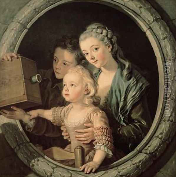 The Magic Lantern 1764 Oil Painting - Charles-Amedee-Philippe van Loo