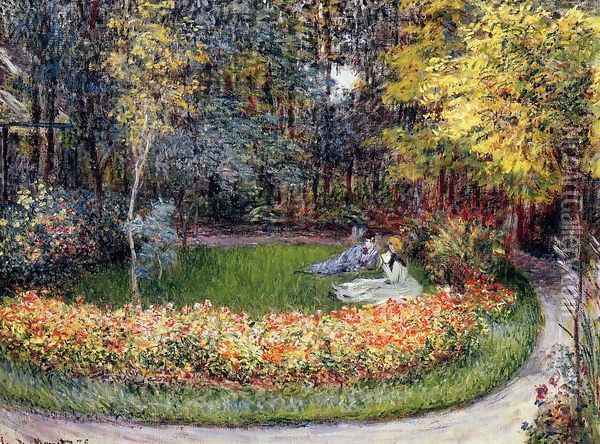 In The Garden Oil Painting - Claude Oscar Monet