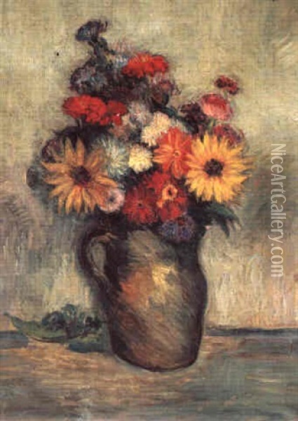 Bouquet Compose Oil Painting - Jean Peske