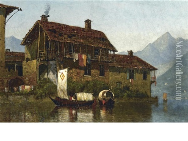 View Of Lake Como, Italy Oil Painting - James Renwick Brevoort