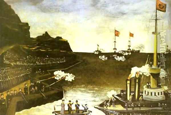 The Russian Japanese War 1906 Oil Painting - Niko Pirosmanashvili